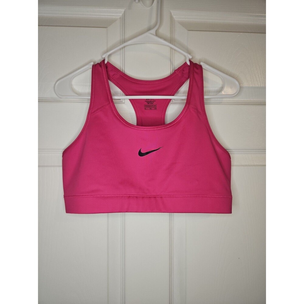New Nike Swoosh Dri-FIT XL Sports Bra Pink Racerback Pullover Active gym athlete